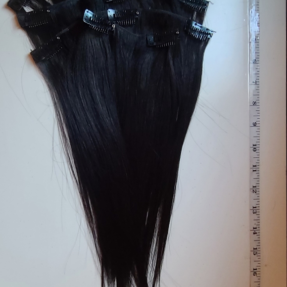 🆕️ 12 inch Color Black 🖤 Brand New 🖤Clip in Hair Extensions 🌱 - Picture 6 of 9